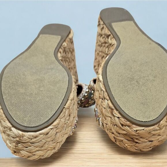 Y-Not Straw Wedge Sandals Huzzah Espadrilles Platform Shoes 8.5 Women's Colorful - Picture 12 of 12
